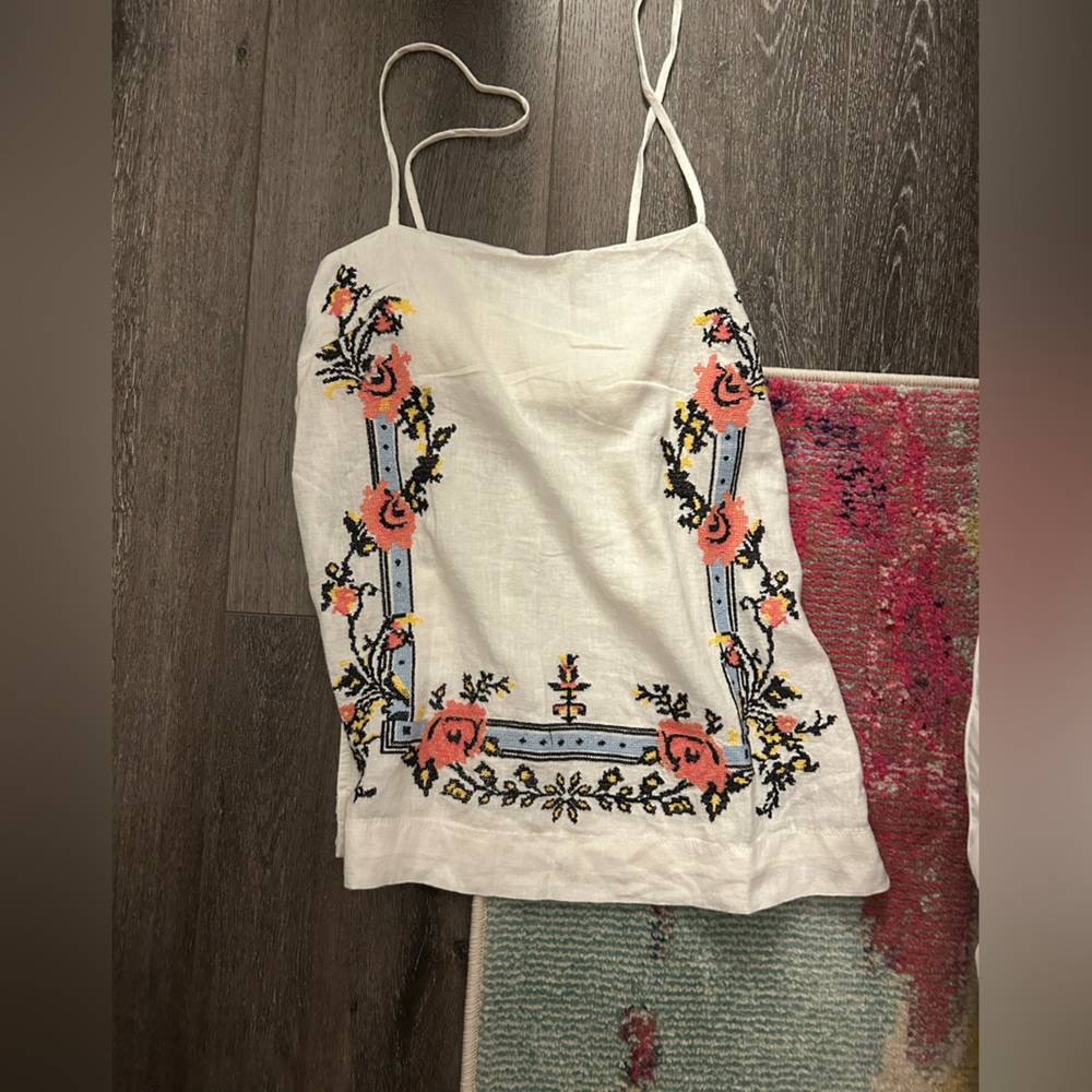Free People Sight Seer Linen Ivory Embroidered Set - Picture 4 of 7